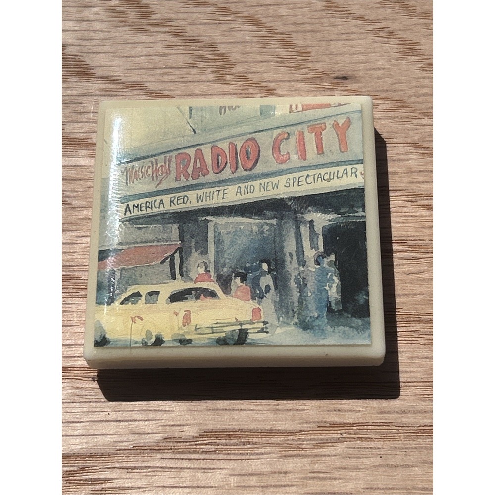 RADIO CITY MUSIC HALL  New York Refrigerator Magnet 2x2 1989 Painting The Town